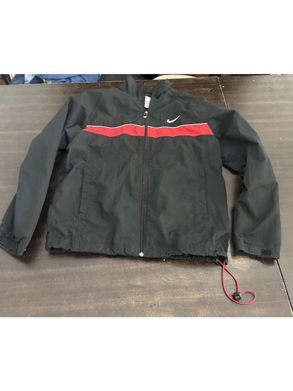 Vintage Nike Jacket Full Zip Jacket Mens Large Black/Red/ White Stripe